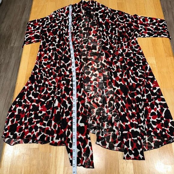 Ali Miles Burnout Leopard Mesh Cardigan Womens Medium Modern Colorful Chic - Picture 7 of 10